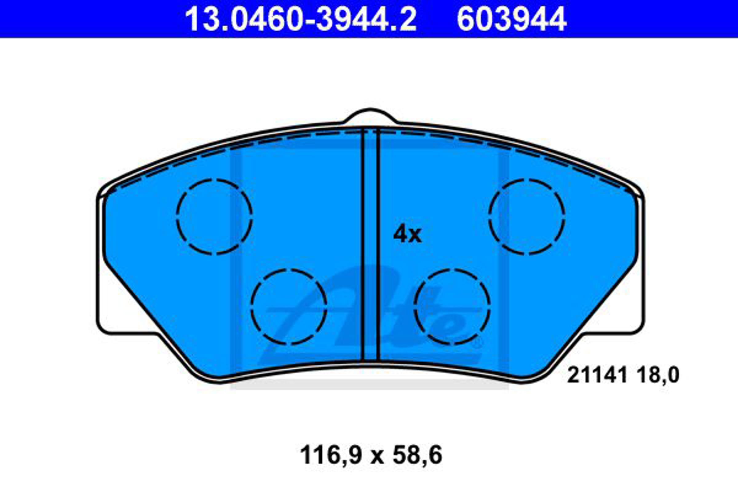 Колодки тормозные дисковые ATE 13.0460-3944.2