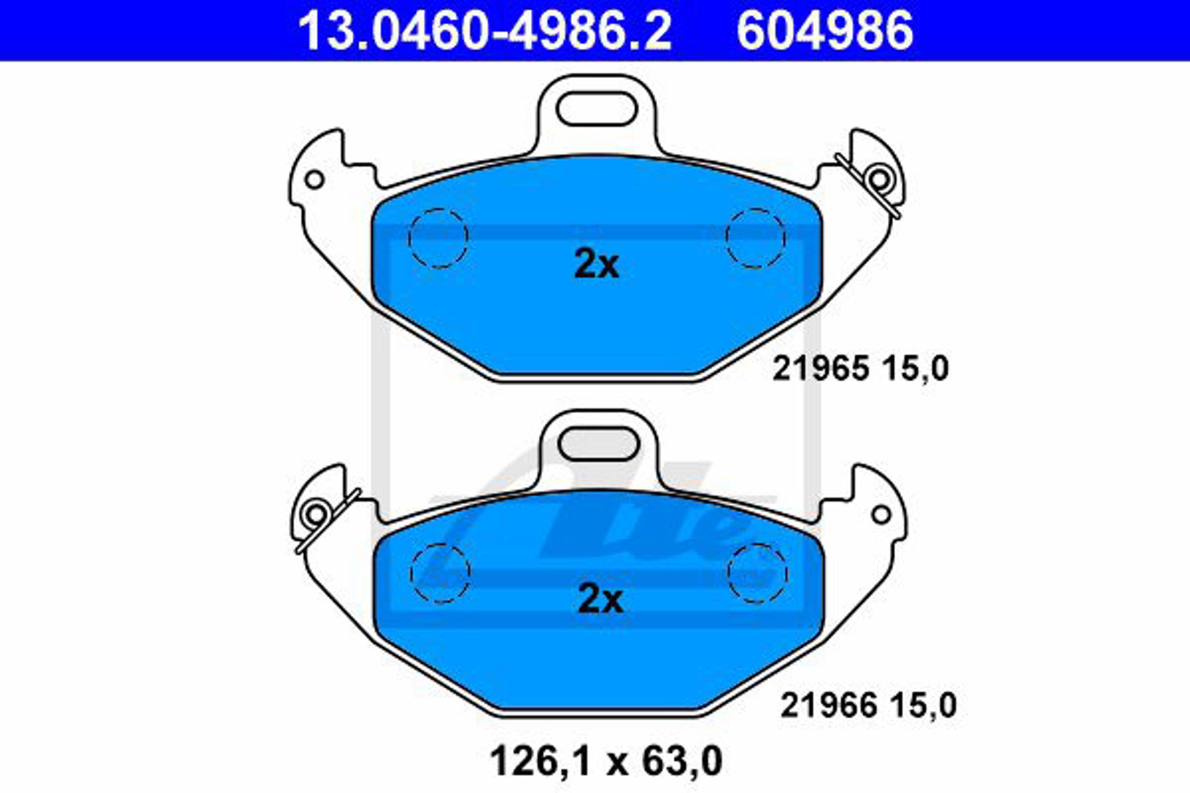 Колодки тормозные дисковые ATE 13.0460-4986.2