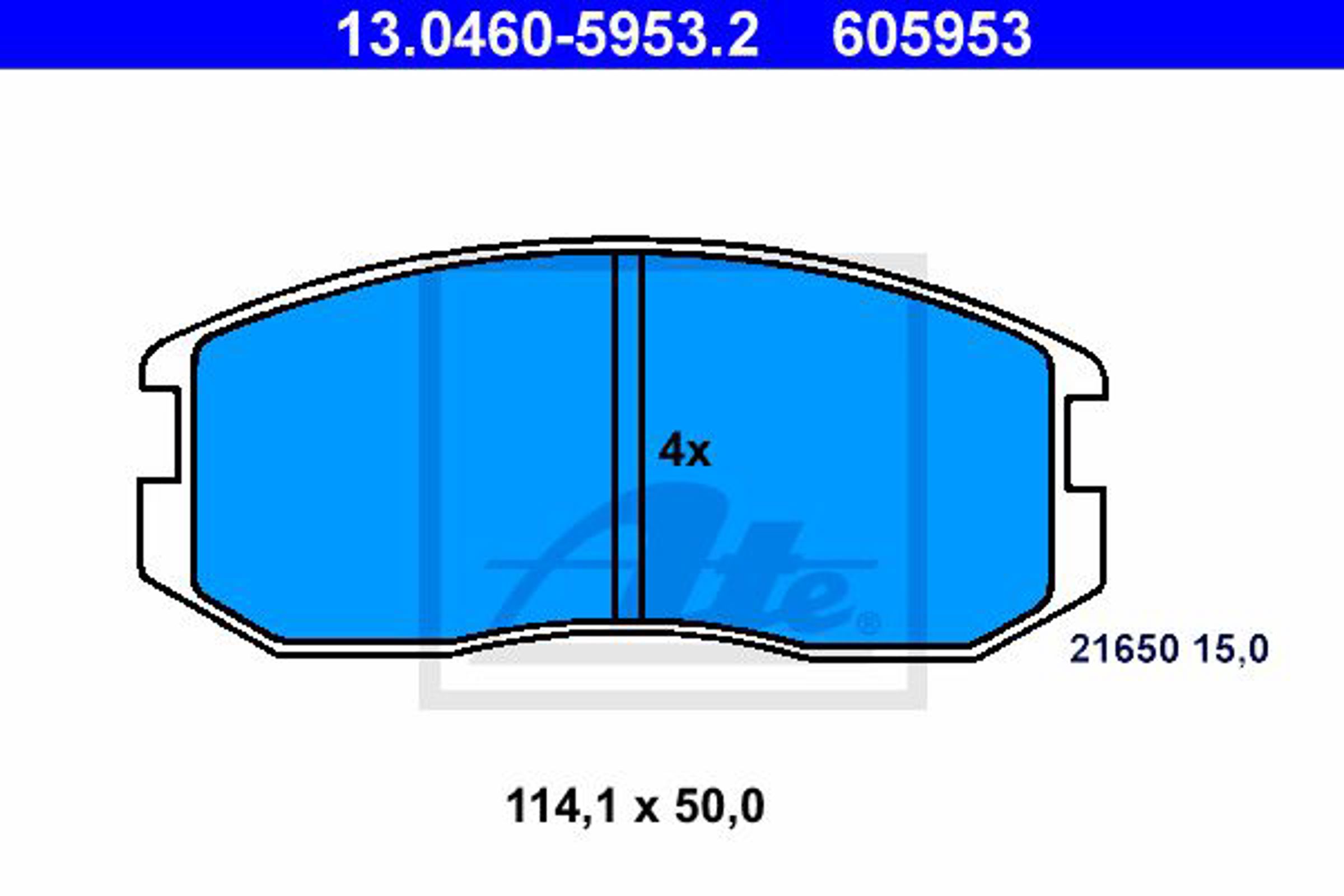 Колодки тормозные дисковые ATE 13.0460-5953.2