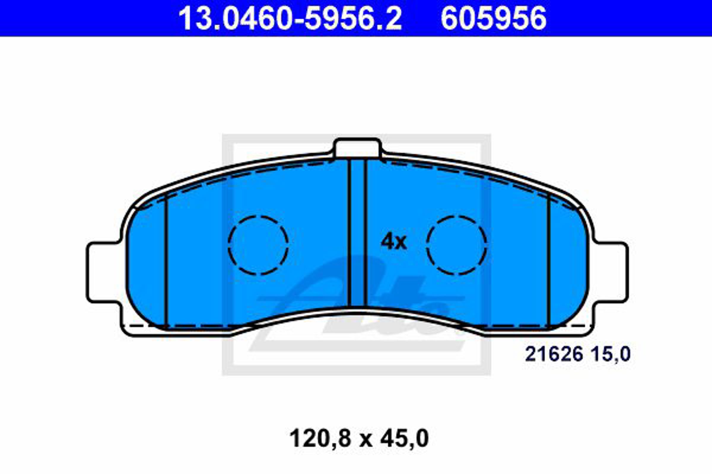 Колодки тормозные дисковые ATE 13.0460-5956.2
