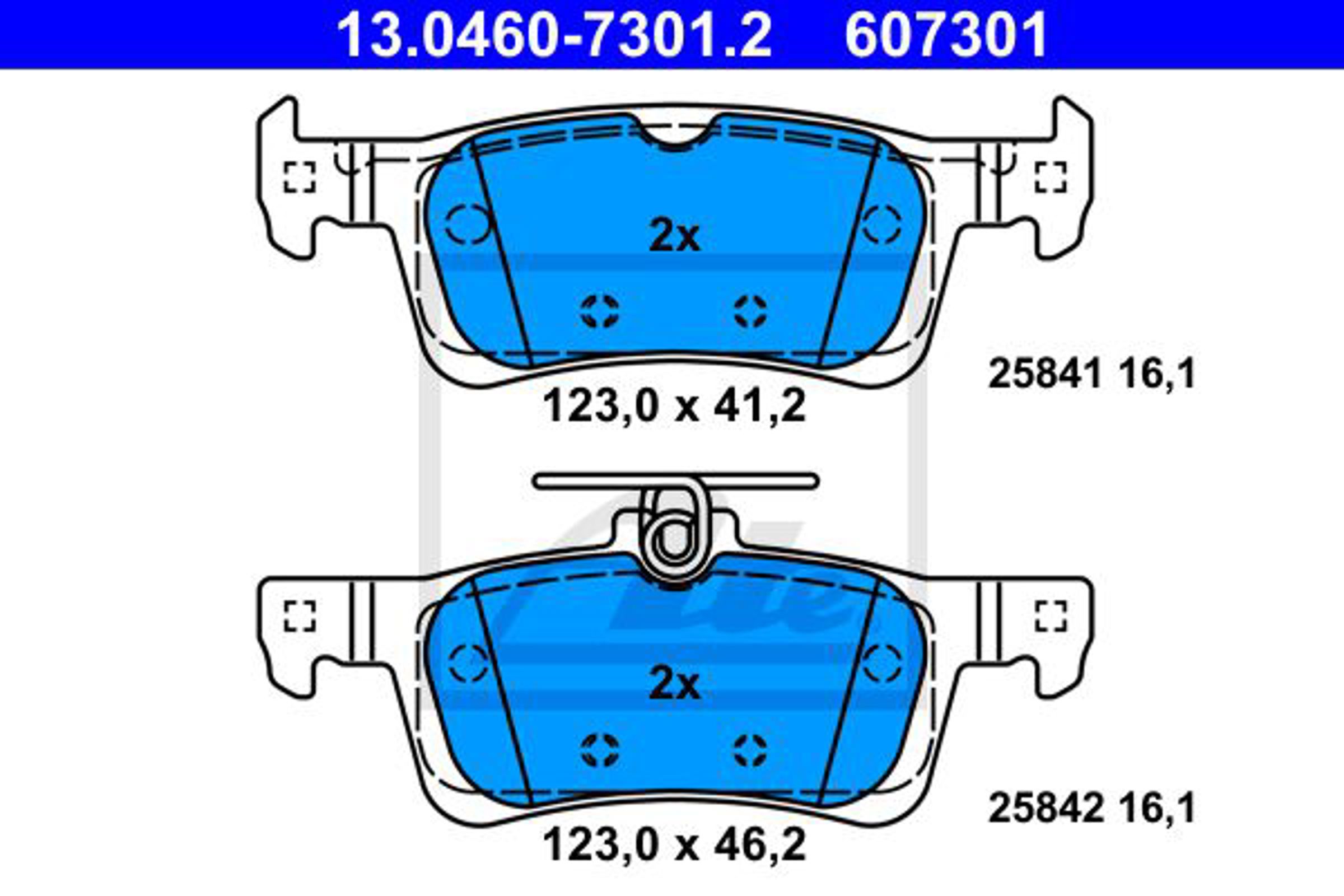 Тормозные колодки peugeot 308 ii (lb lp lw lh l3) (2013 - ) ATE 13.0460-7301.2