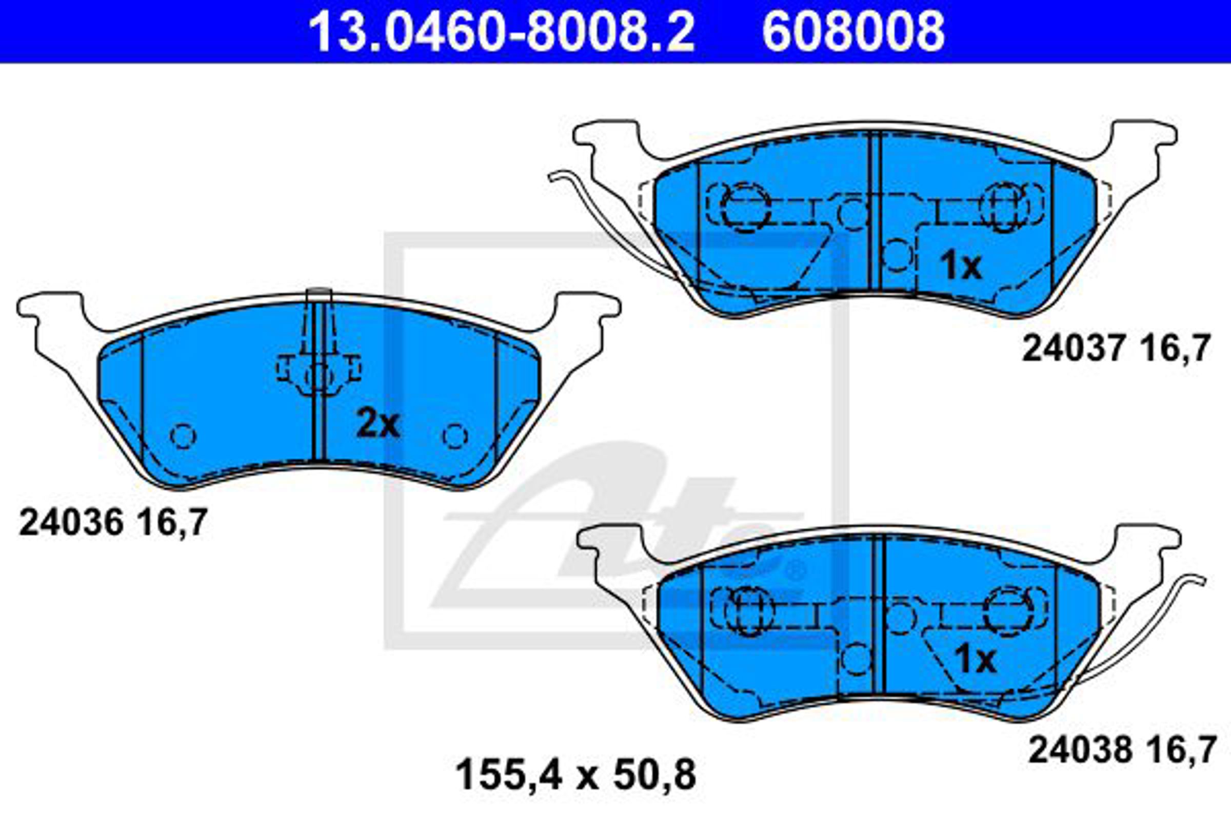 Колодки тормозные дисковые ATE 13.0460-8008.2