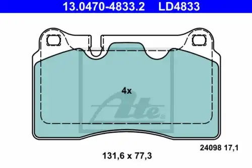 Тормозные колодки ATE 13.0470-4833.2