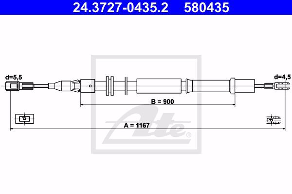 Трос стояночного тормоза ATE 24-3727-0435-2