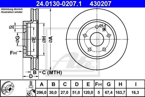 Тормозной диск ATE 24-0130-0207-1