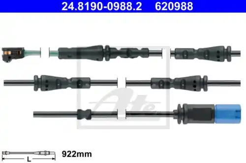 Датчик износа тормозных колодок задн bmw 5 (g30) ATE 24.8190-0988.2