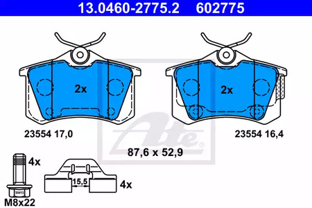 Колодки тормозные дисковые ATE 13.0460-2775.2