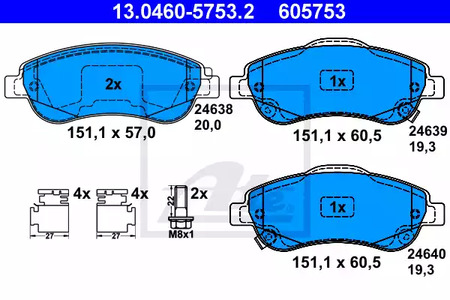 Колодки тормозные дисковые ATE 13.0460-5753.2