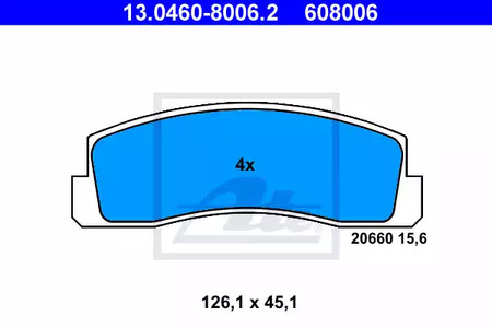 Колодки тормозные дисковые ATE 13.0460-8006.2