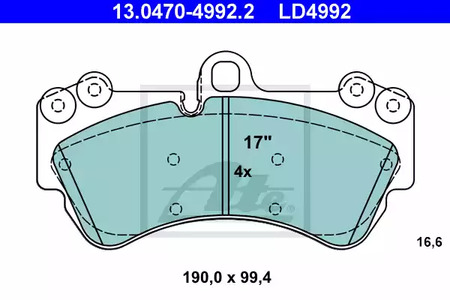 Колодки тормозные дисковые ATE 13.0470-4992.2