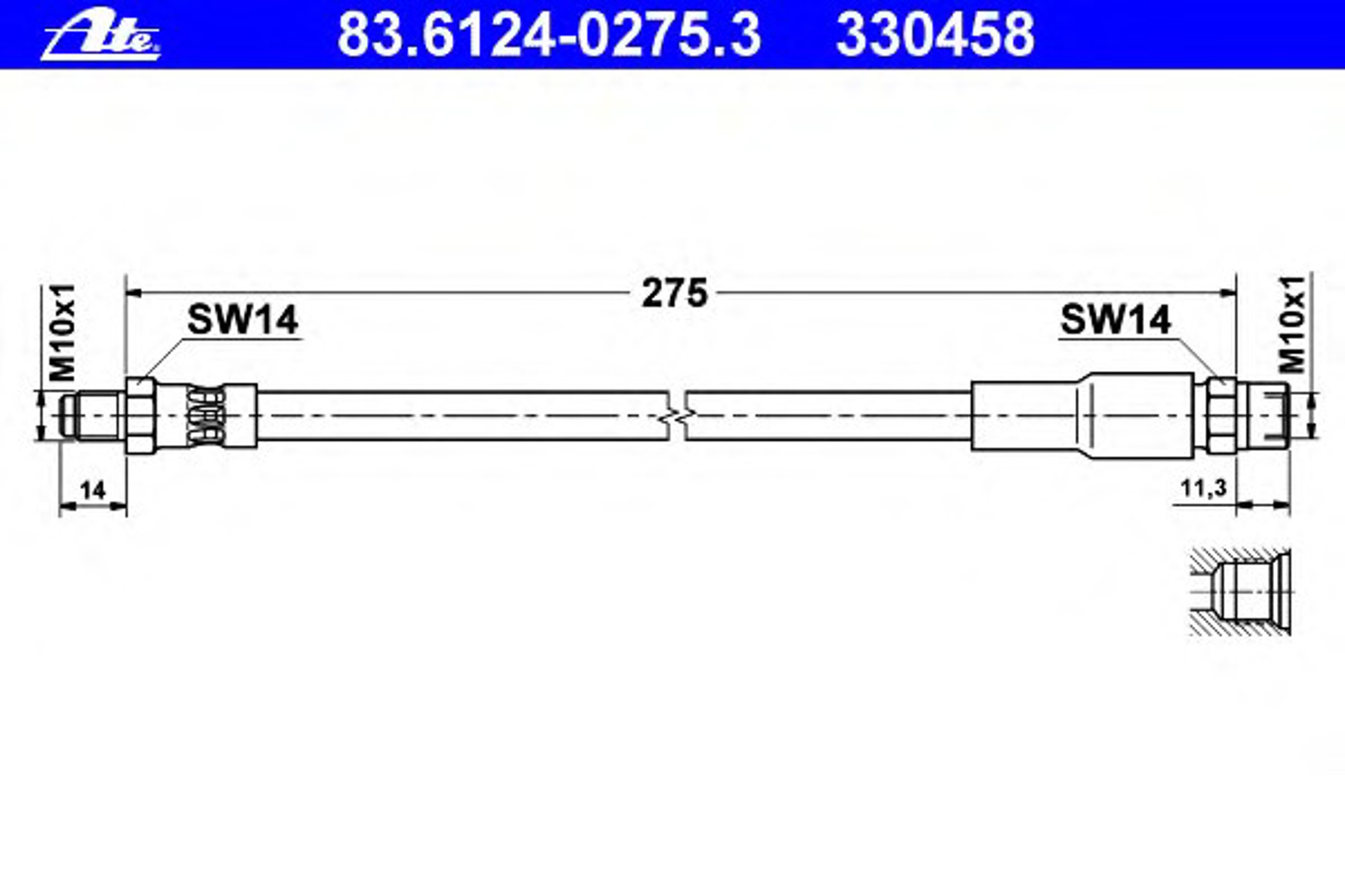 Шланг тормозной ATE 83.6124-0275.3