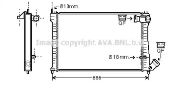 Радиатор охлаждения двигателя AVA QUALITY COOLING CN2101