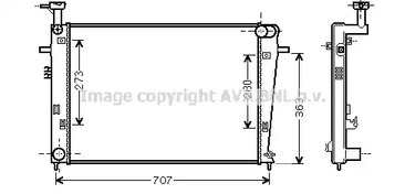 Радиатор охлаждение двигателя AVA QUALITY COOLING HY2275