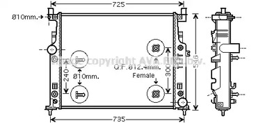 Радиатор охлаждение двигателя AVA QUALITY COOLING MSA2436
