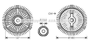 Вискомуфта вентилятора AVA QUALITY COOLING MSC488