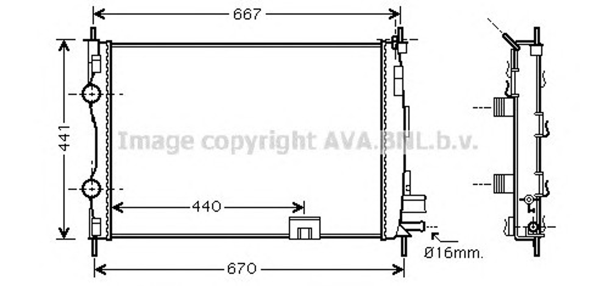 Радиатор охлаждения двигателя AVA QUALITY COOLING DNA2287