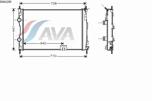 Радиатор охлаждения двигателя AVA QUALITY COOLING DNA2288