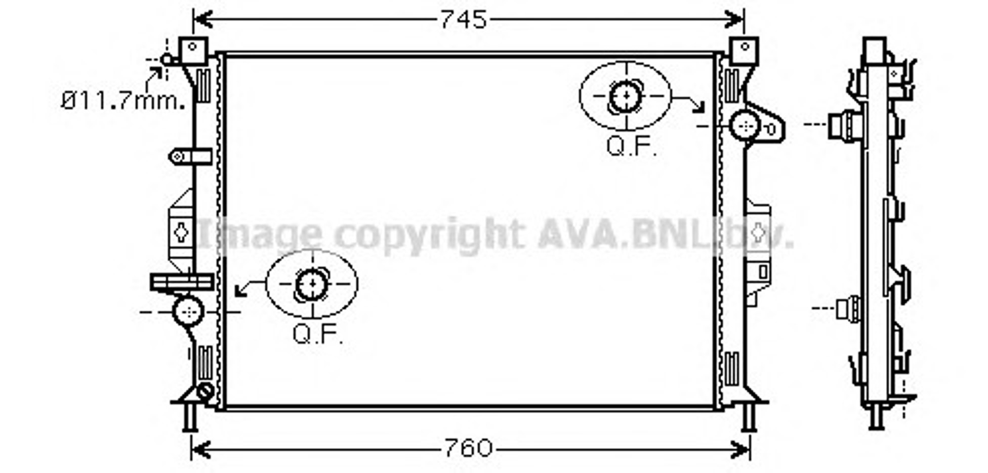 Радиатор охлаждения двигателя AVA QUALITY COOLING FDA2423