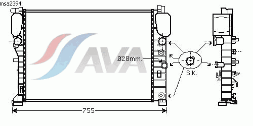 Радиатор охлаждения двигателя AVA QUALITY COOLING MSA2394