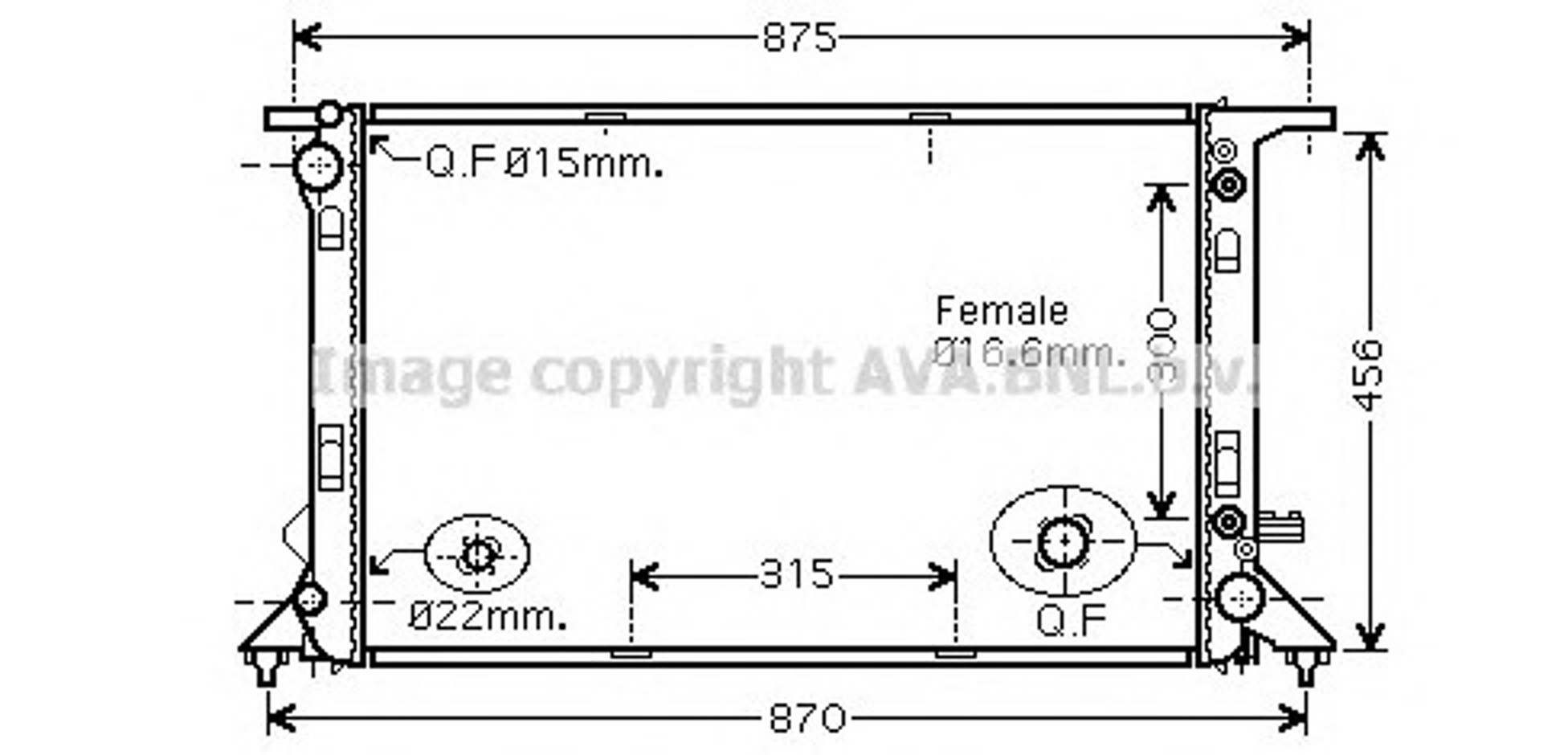 Радиатор системы охлаждения AVA QUALITY COOLING AIA2309