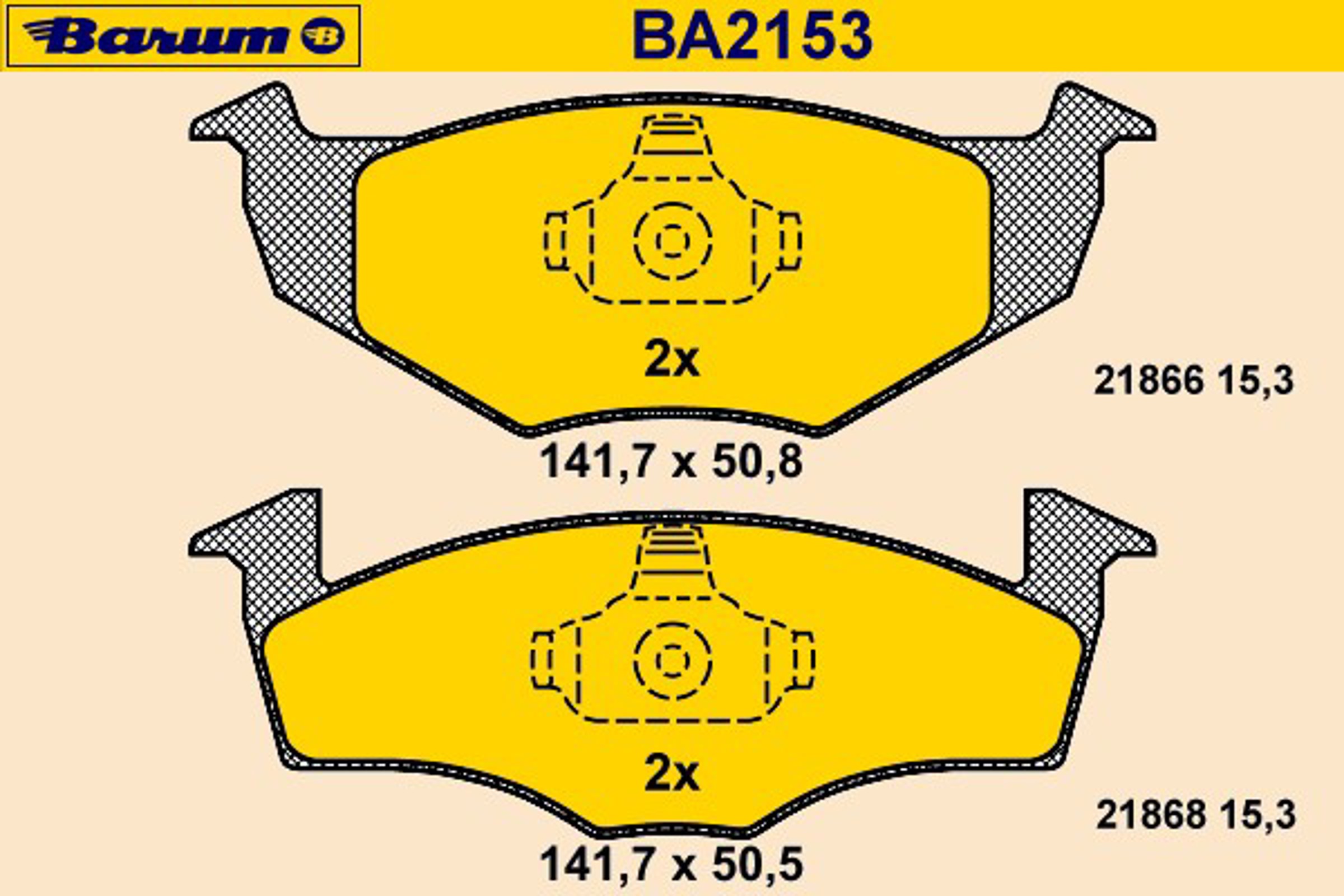 Колодки тормозные дисковые BARUM BA2153