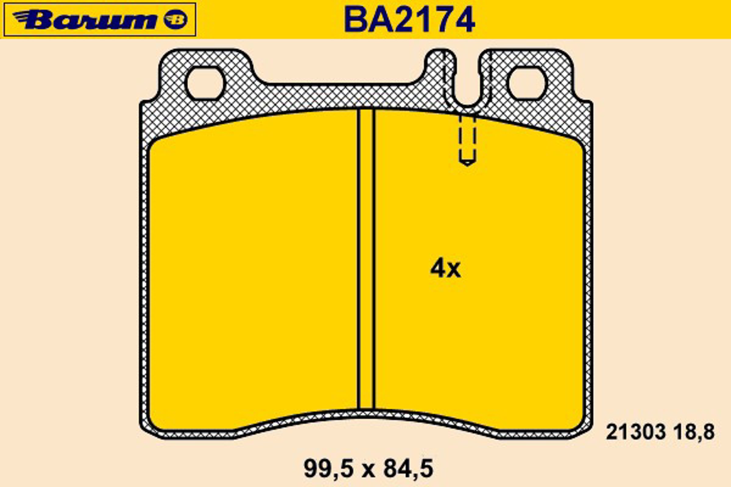 Комплект тормозных колодок дисковый тормоз BARUM BA2174
