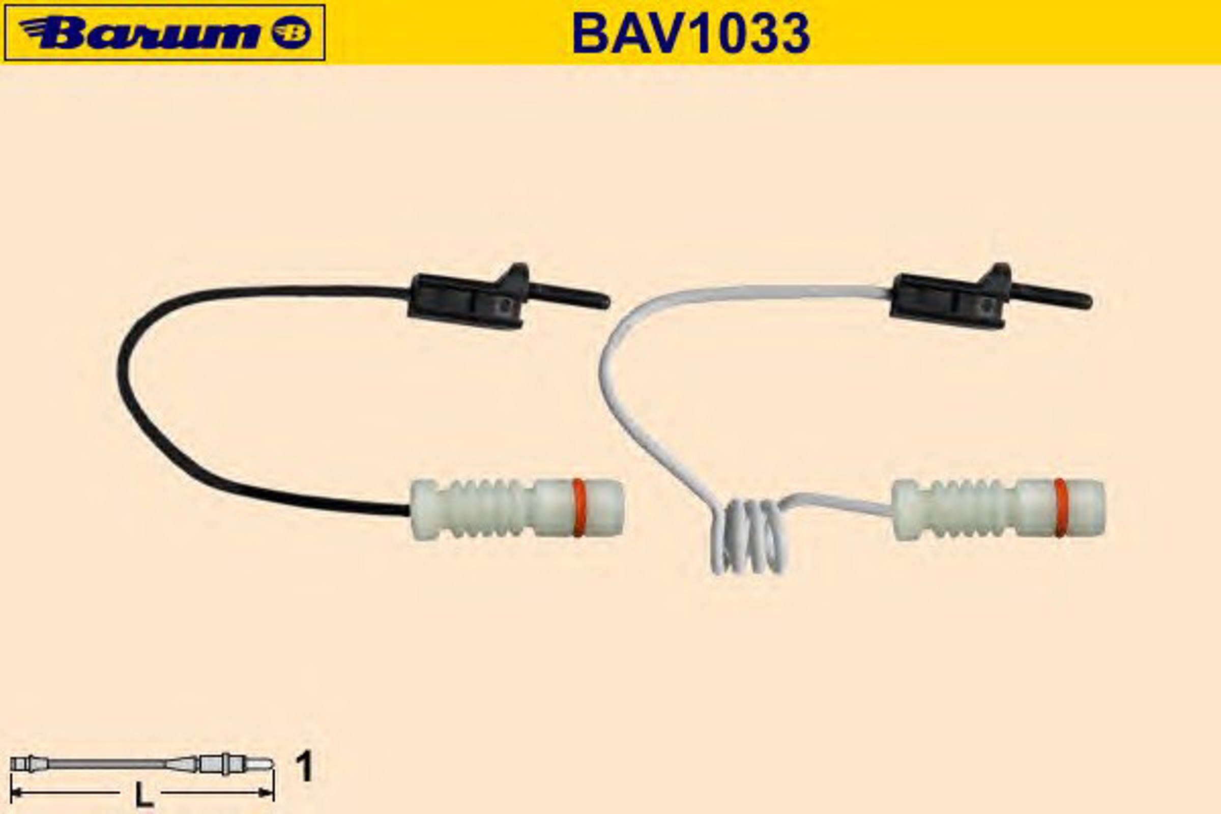 Сигнализатор износ тормозных колодок BARUM BAV1033