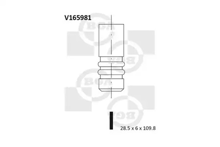 Клапан двигателя выпускной BGA V165981