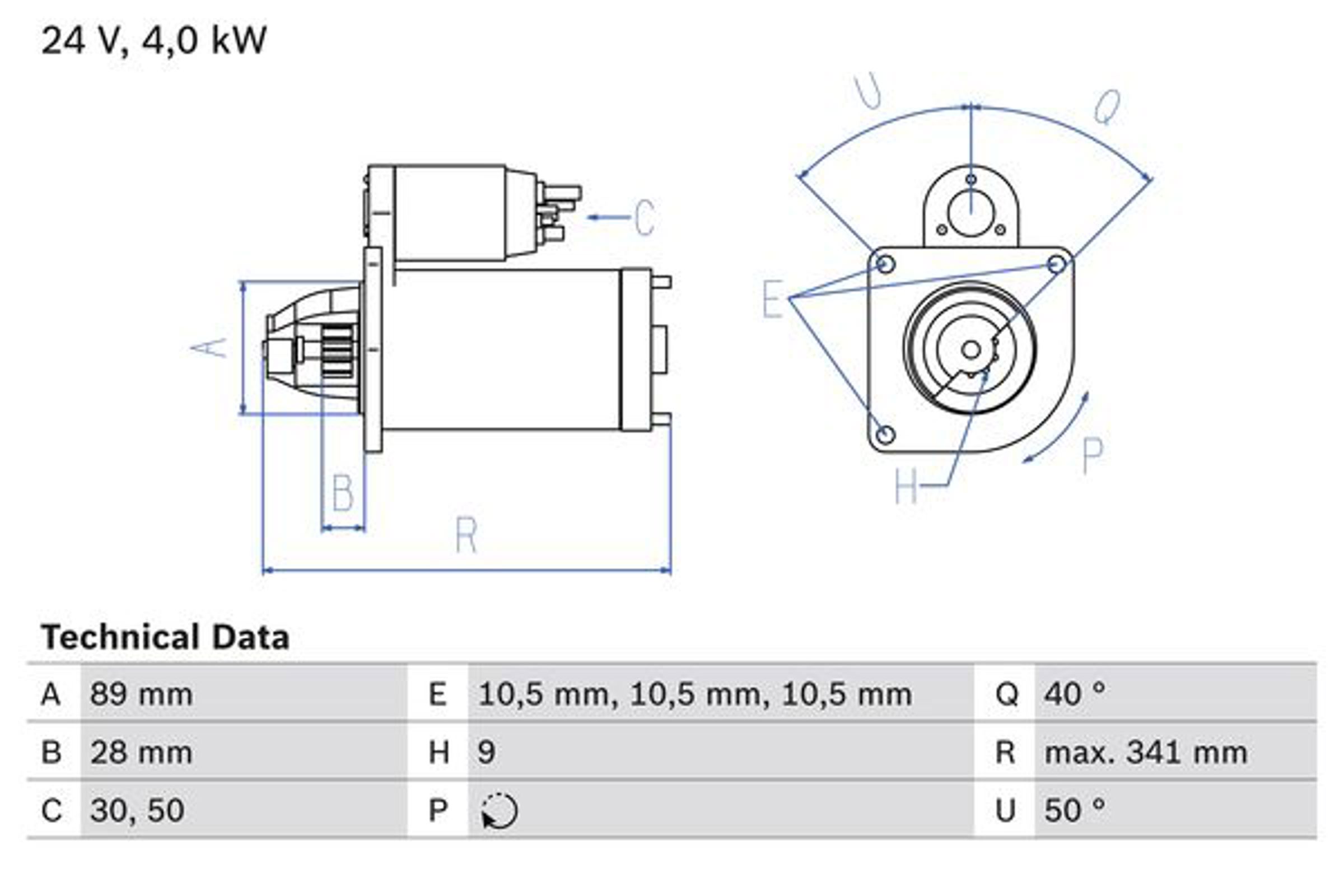 Стартер BOSCH 0986011270