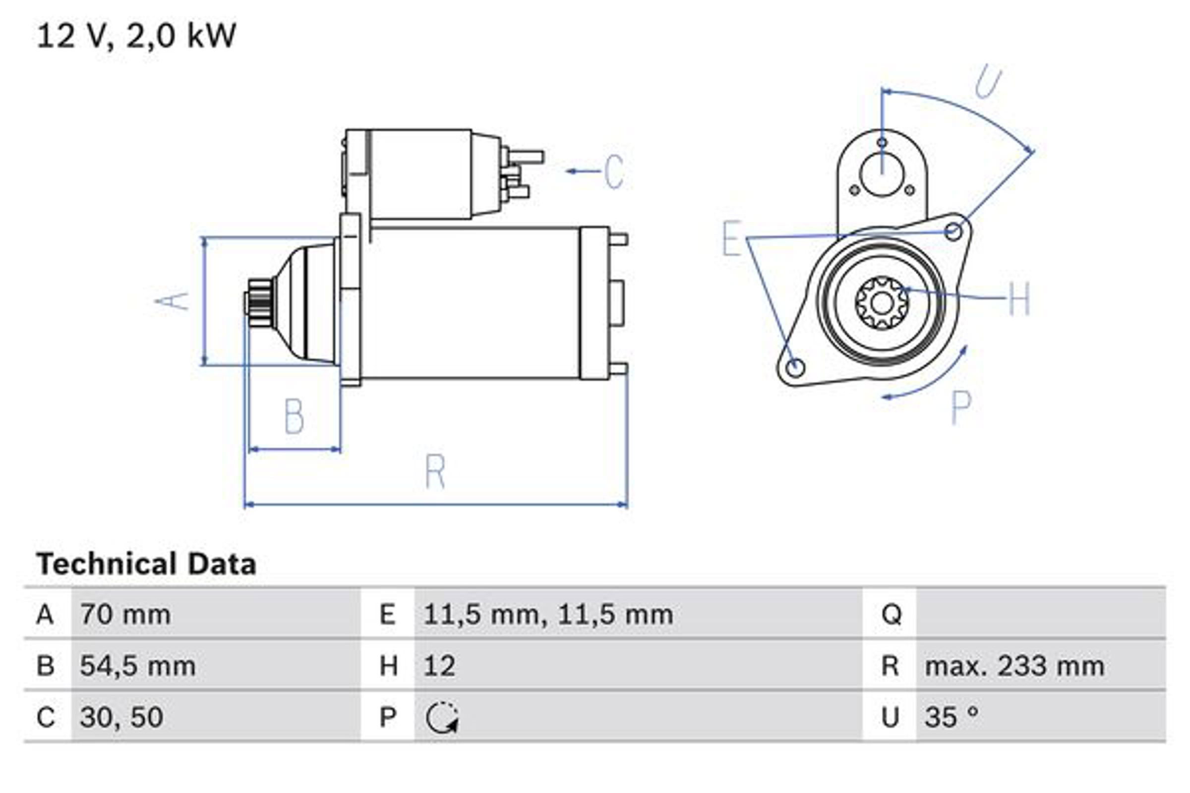 Стартер BOSCH 0986023540