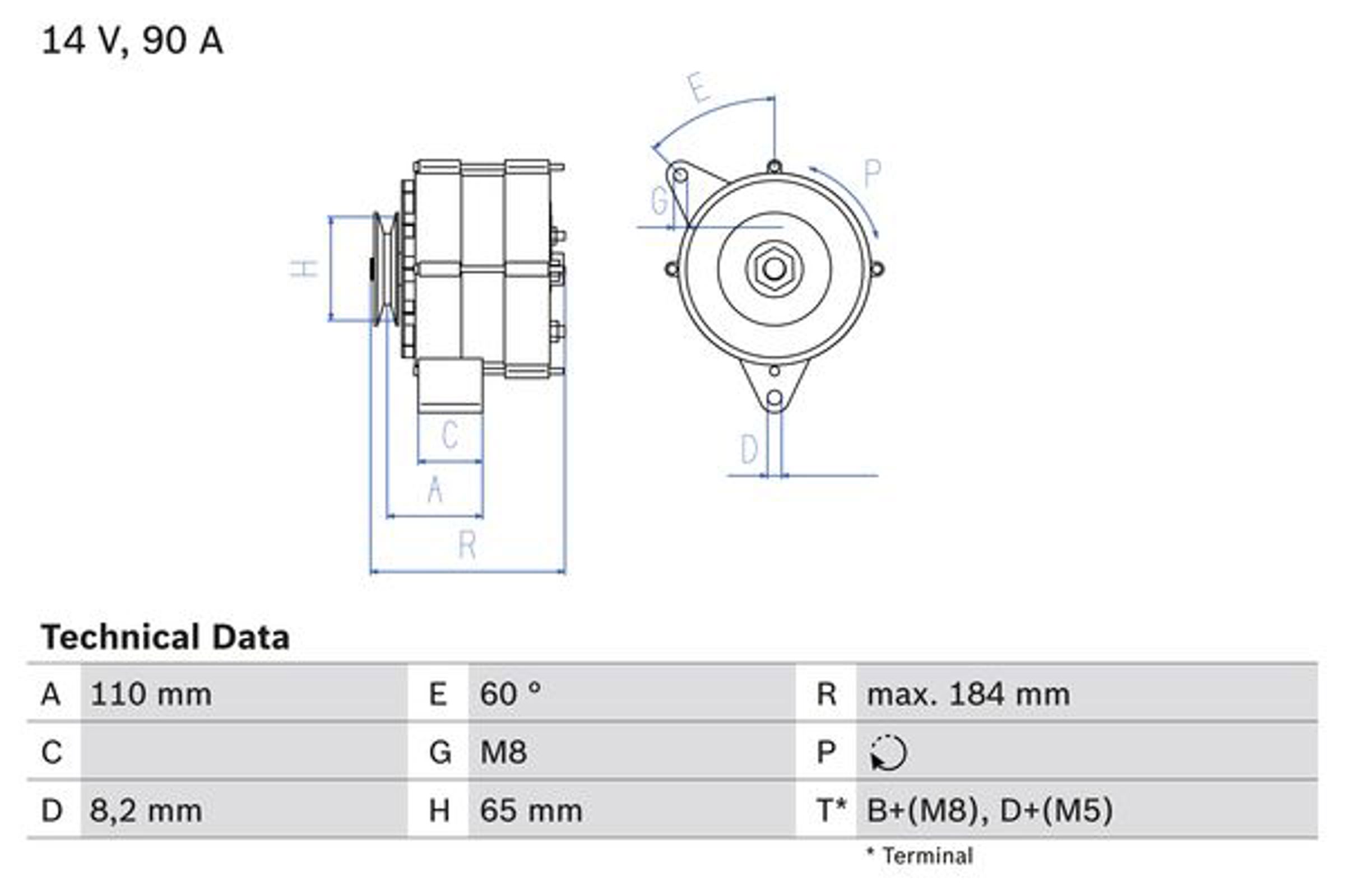 Генератор BOSCH 0986033160