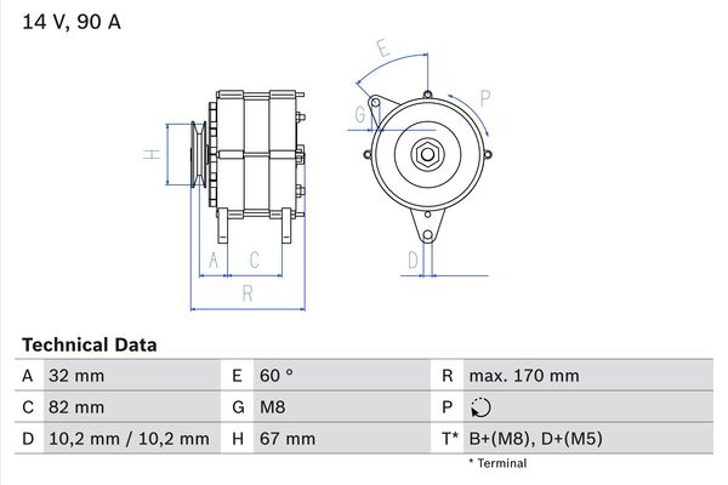 Генератор BOSCH 0986036660