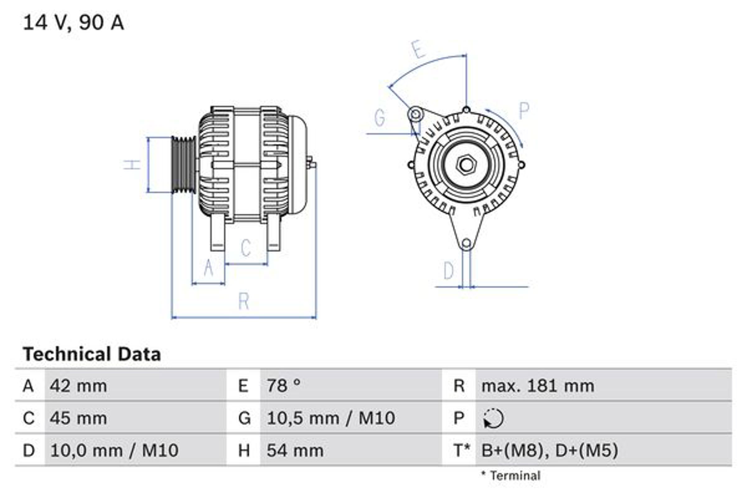 Генератор BOSCH 0986042091