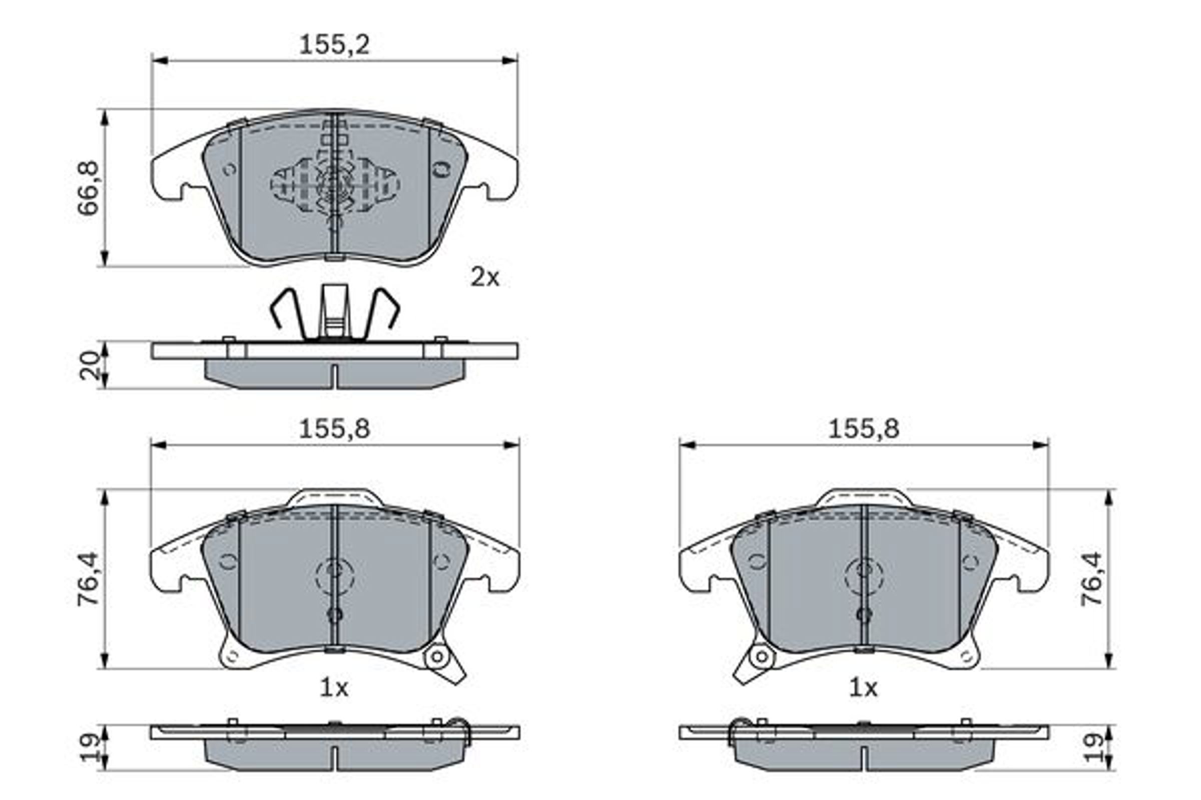 Дисковые колодки передние BOSCH 0986424445