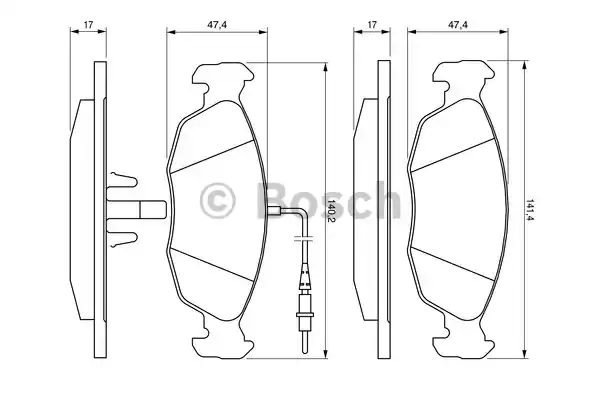 Комплект тормозных колодок дискового тормоза BOSCH 0986461764