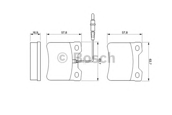 Комплект тормозных колодок дискового тормоза BOSCH 0986494000