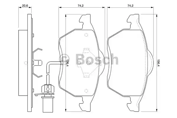 Комплект тормозных колодок дискового тормоза BOSCH 0986494035