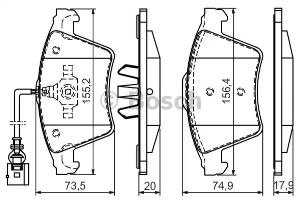Комплект тормозных колодок дискового тормоза BOSCH 0986494164