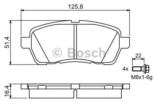 Комплект тормозных колодок дискового тормоза BOSCH 0986494195