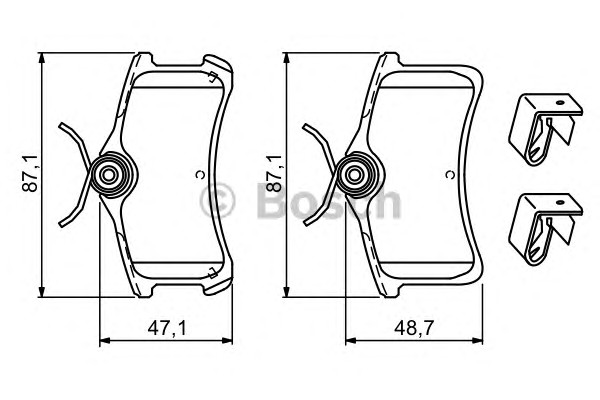 Комплект тормозных колодок дискового тормоза BOSCH 0986494274