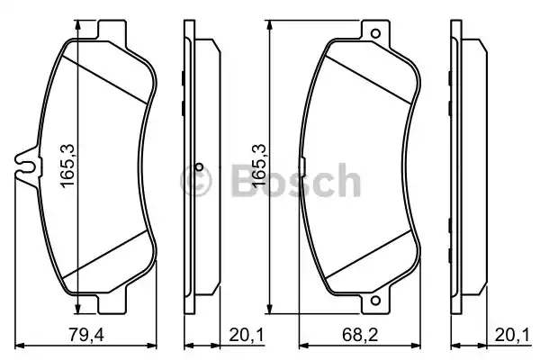 Комплект тормозных колодок дискового тормоза BOSCH 0986494302