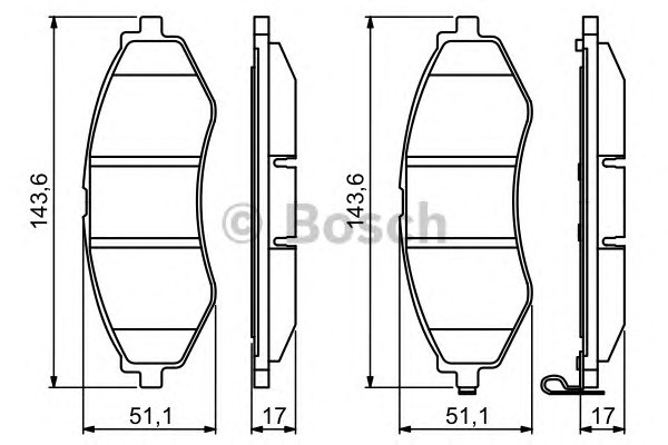 Колодки тормозные дисковые BOSCH 0986494343