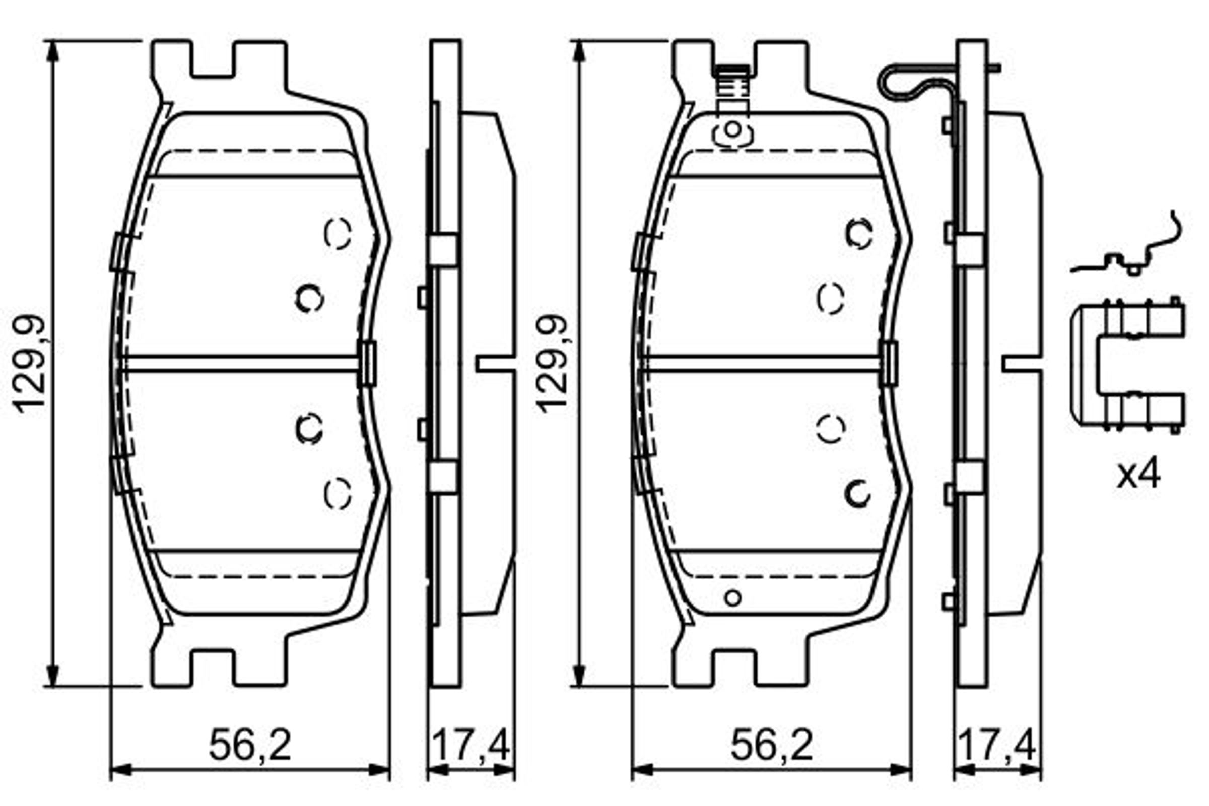 Колодки тормозные дисковые /комплект 4 шт/ BOSCH 0986494617