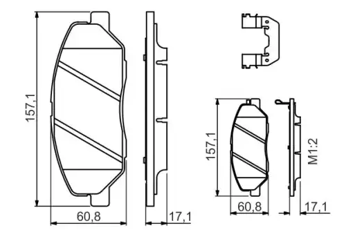 Колодки тормозные дисковые /комплект 4 шт/ BOSCH 0986494631
