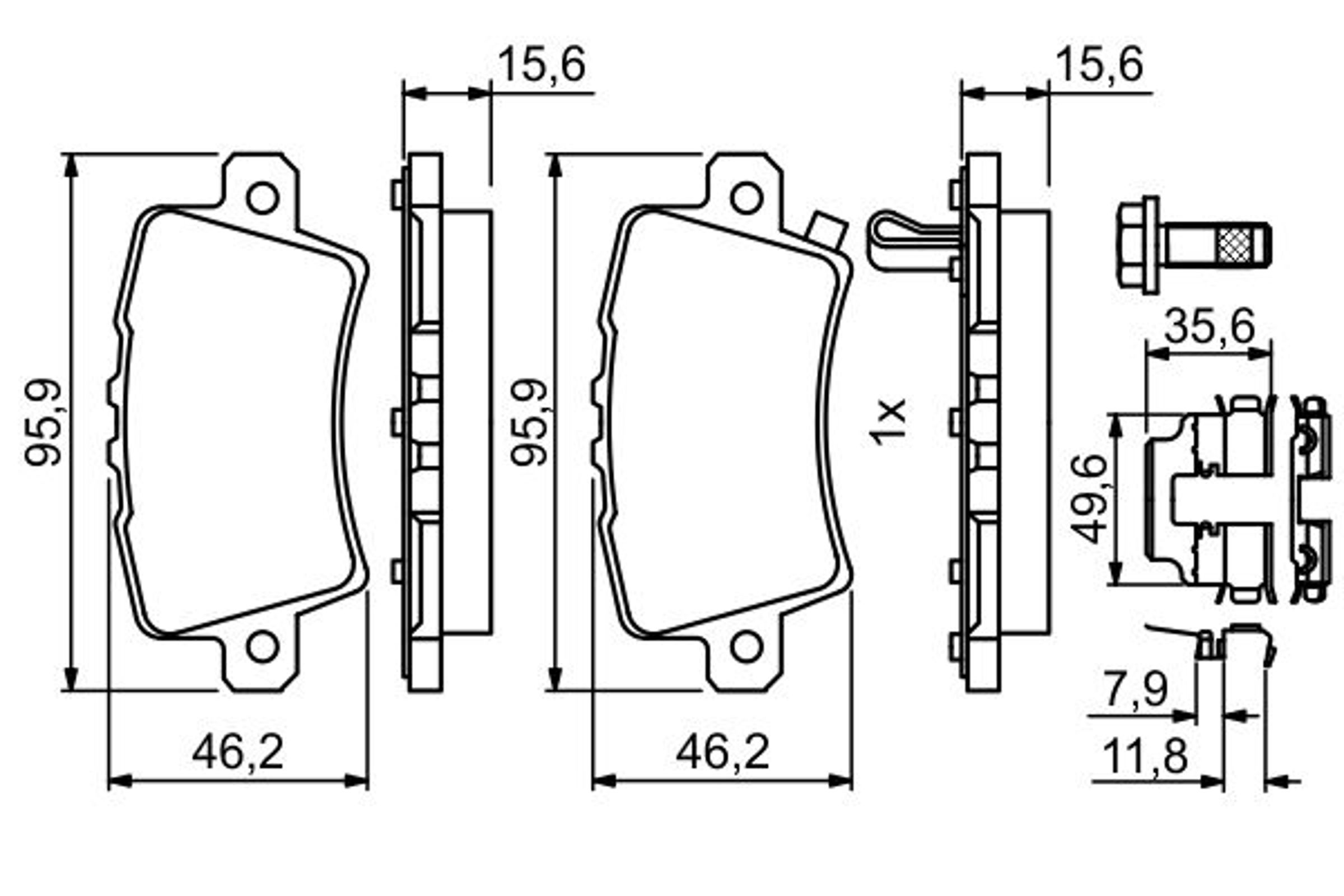 Колодки тормозные дисковые /комплект 4 шт/ BOSCH 0986494642