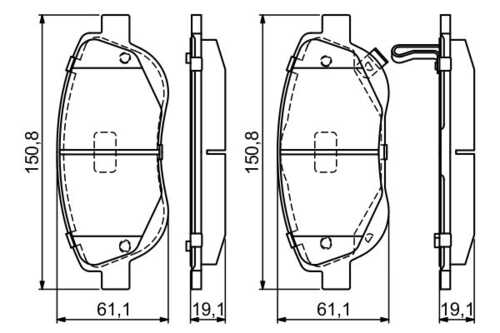 Колодки тормозные дисковые /комплект 4 шт BOSCH 0986494682