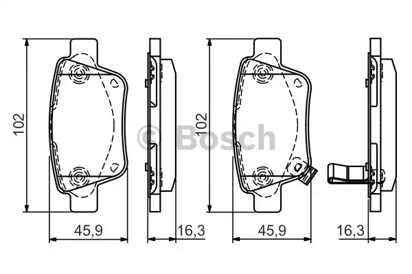 Комплект тормозных колодок дискового тормоза BOSCH 0986495073