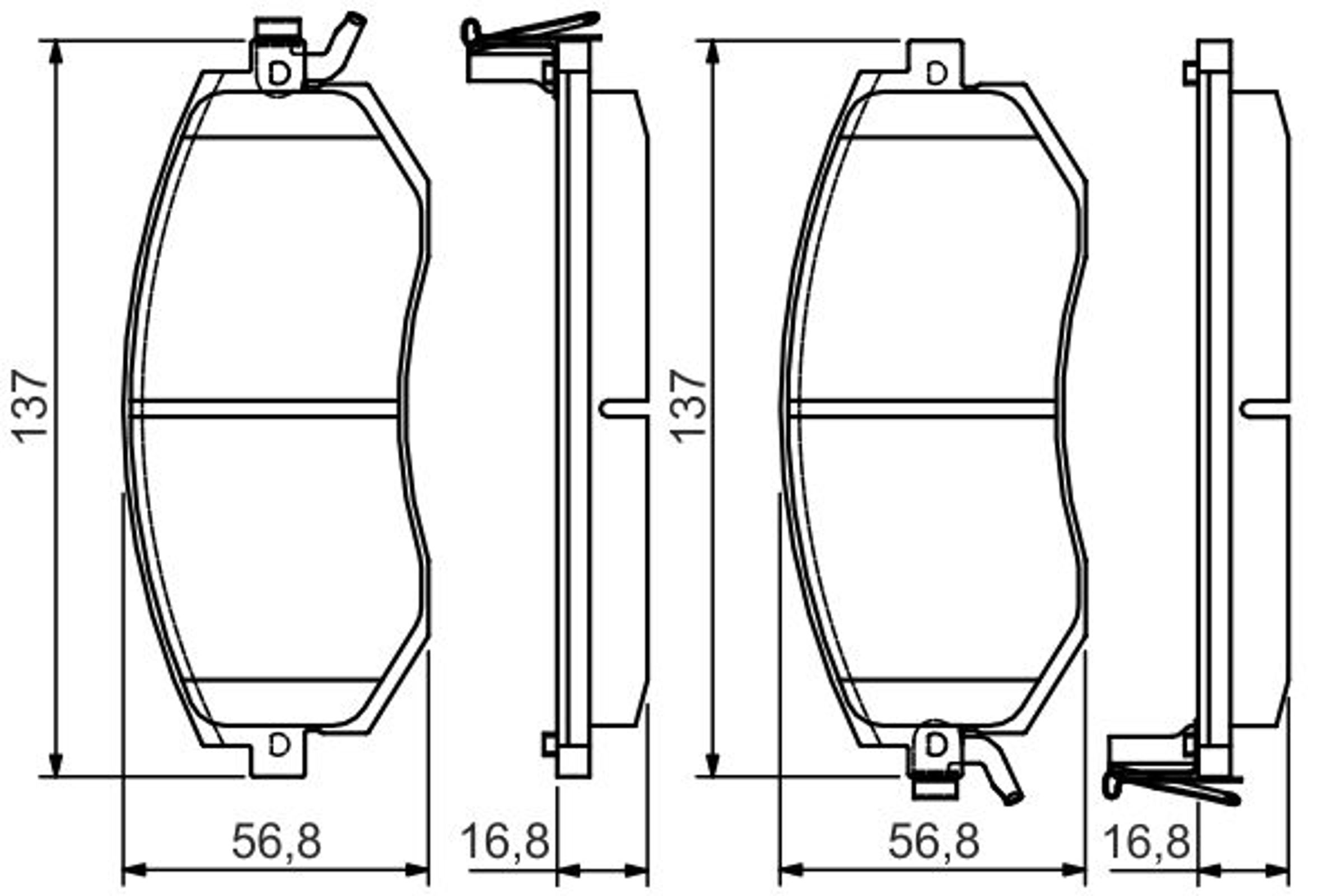 Колодки тормозные дисковые BOSCH 0986495125