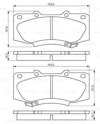 Комплект тормозных колодок дискового тормоза BOSCH 0986495352