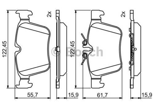 Комплект тормозных колодок дискового тормоза BOSCH 0986495394